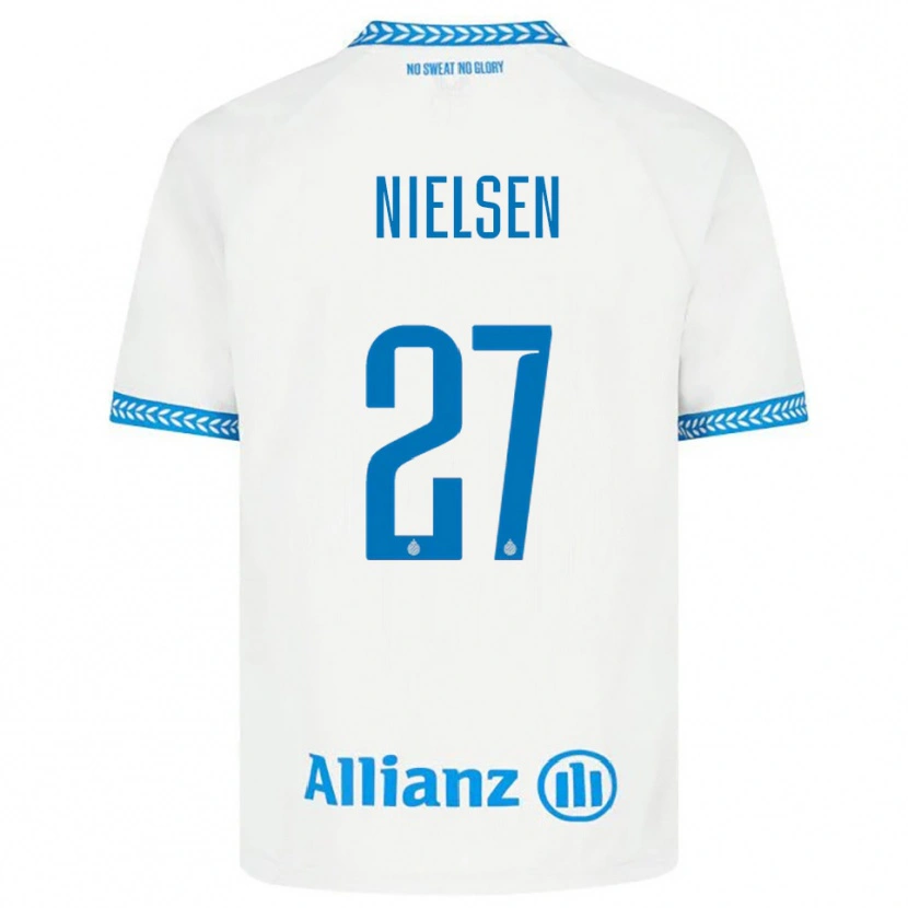 Danxen Hombre Camiseta Casper Nielsen #27 Azul Blanco 2ª Equipación 2025/26 La Camisa