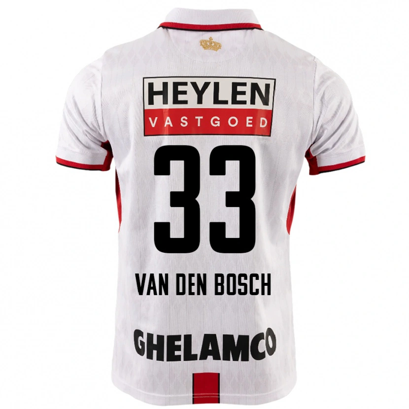 Danxen Hombre Camiseta Zeno Van Den Bosch #33 Blanco Rojo 2ª Equipación 2025/26 La Camisa