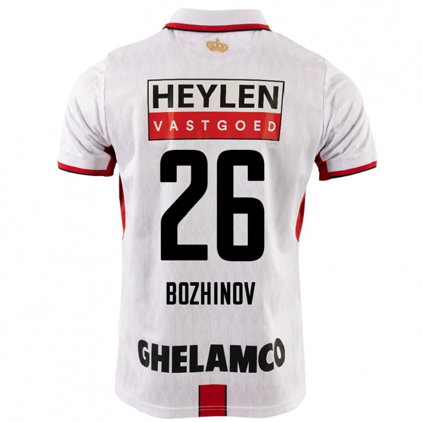 Danxen Hombre Camiseta Rosen Bozhinov #26 Blanco Rojo 2ª Equipación 2025/26 La Camisa