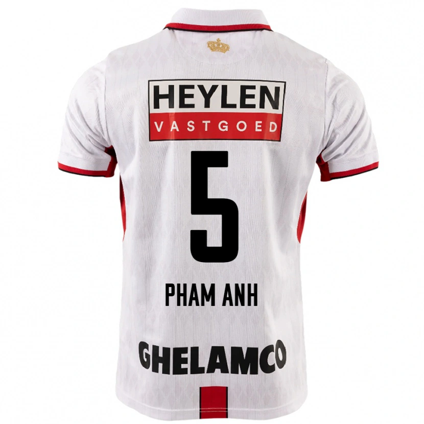Danxen Hombre Camiseta Khoi Pham Anh #5 Blanco Rojo 2ª Equipación 2025/26 La Camisa