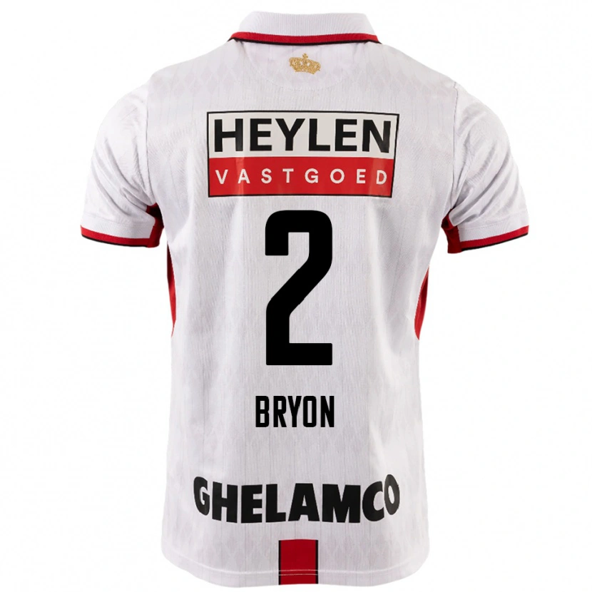 Danxen Hombre Camiseta Robbe Bryon #2 Blanco Rojo 2ª Equipación 2025/26 La Camisa