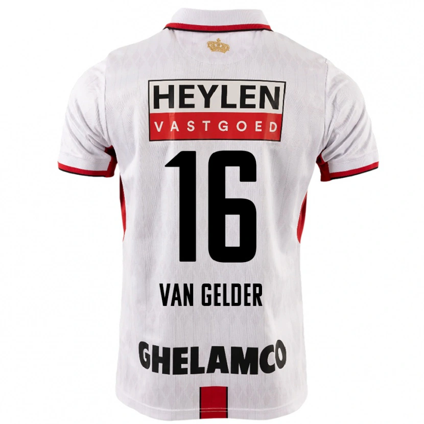 Danxen Hombre Camiseta Louie Van Gelder #16 Blanco Rojo 2ª Equipación 2025/26 La Camisa