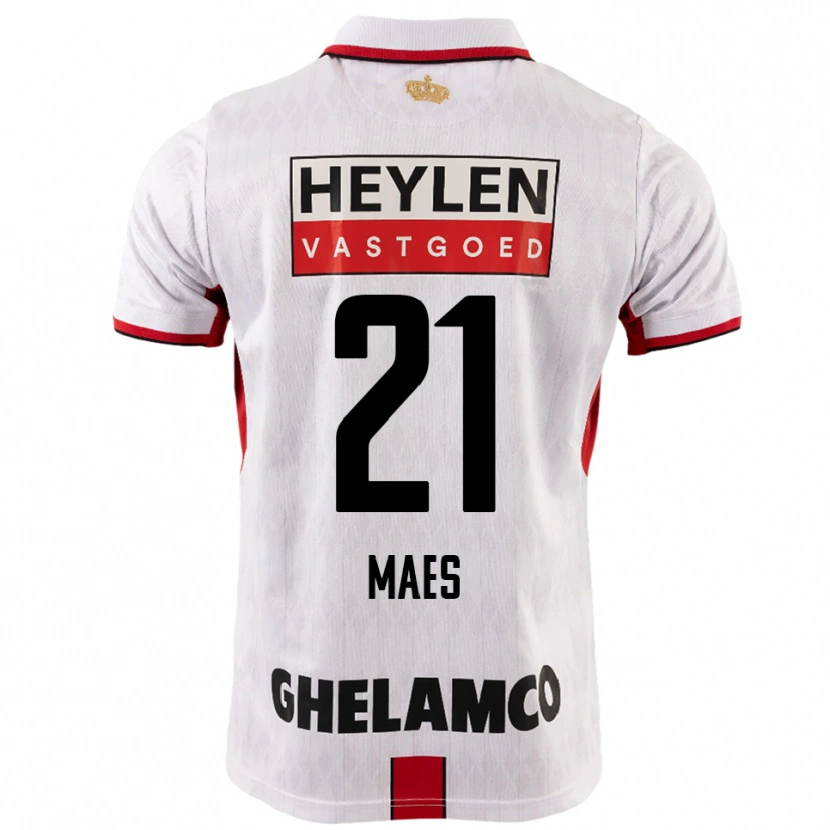 Danxen Hombre Camiseta Noa Maes #21 Blanco Rojo 2ª Equipación 2025/26 La Camisa