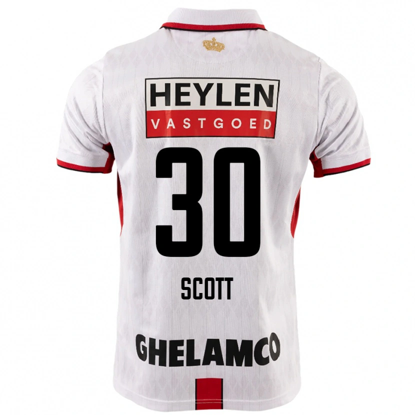 Danxen Hombre Camiseta Christopher Scott #30 Blanco Rojo 2ª Equipación 2025/26 La Camisa