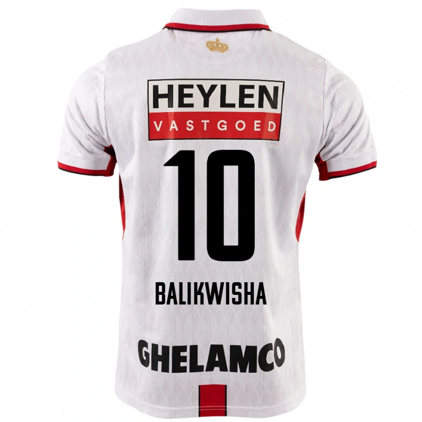 Danxen Hombre Camiseta Michel-Ange Balikwisha #10 Blanco Rojo 2ª Equipación 2025/26 La Camisa