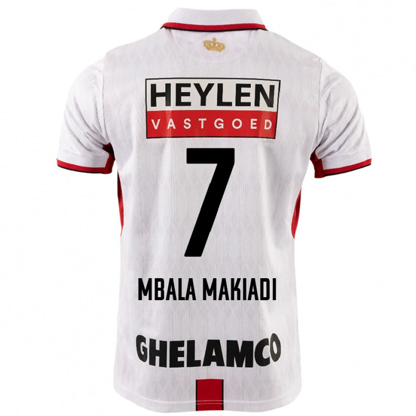 Danxen Hombre Camiseta Ravi Mbala Makiadi #7 Blanco Rojo 2ª Equipación 2025/26 La Camisa