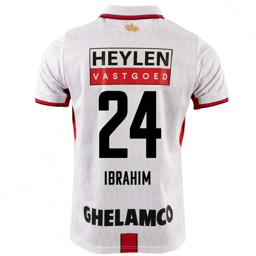 Danxen Hombre Camiseta Aaron Ibrahim #24 Blanco Rojo 2ª Equipación 2025/26 La Camisa