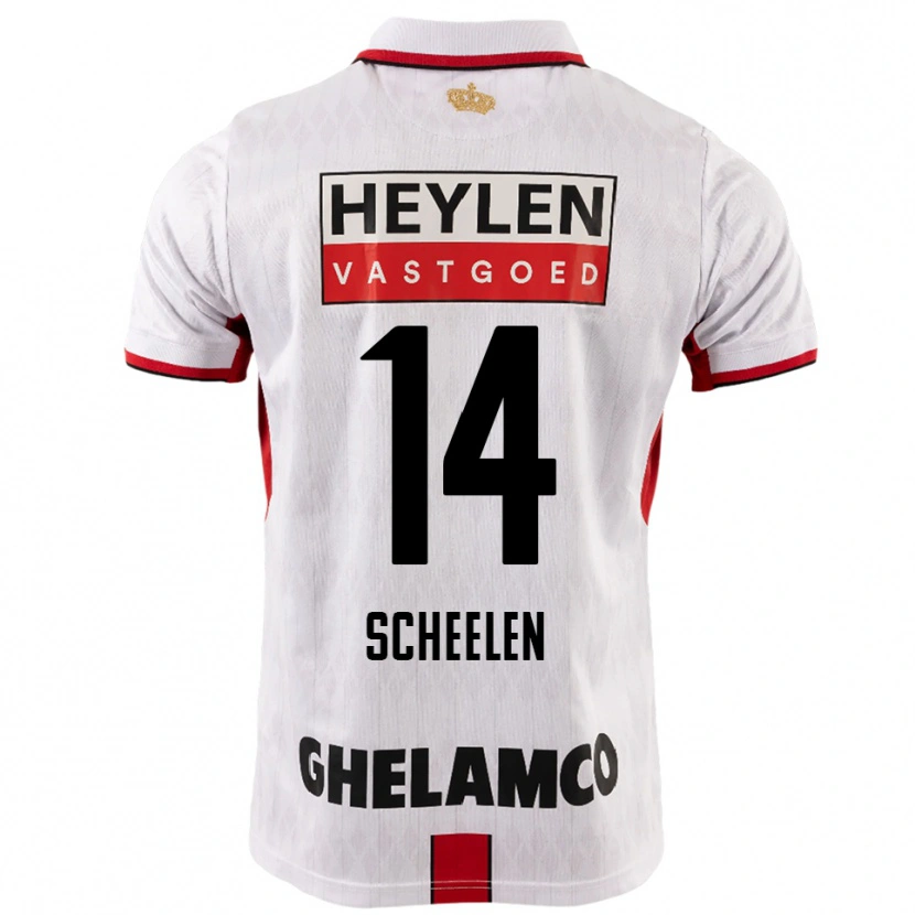 Danxen Hombre Camiseta Thijme Scheelen #14 Blanco Rojo 2ª Equipación 2025/26 La Camisa