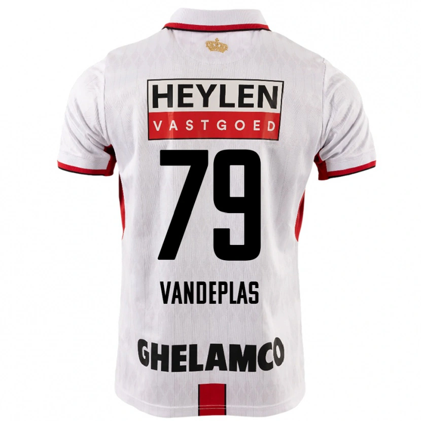 Danxen Hombre Camiseta Gerard Vandeplas #79 Blanco Rojo 2ª Equipación 2025/26 La Camisa