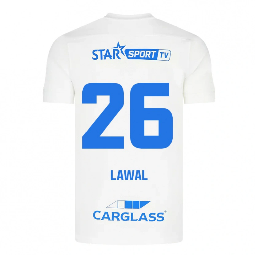 Danxen Hombre Camiseta Tobias Lawal #26 Blanco Azul 2ª Equipación 2025/26 La Camisa