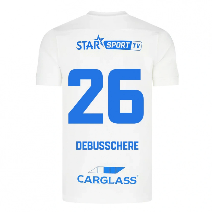 Danxen Hombre Camiseta Vic Debusschere #26 Blanco Azul 2ª Equipación 2025/26 La Camisa