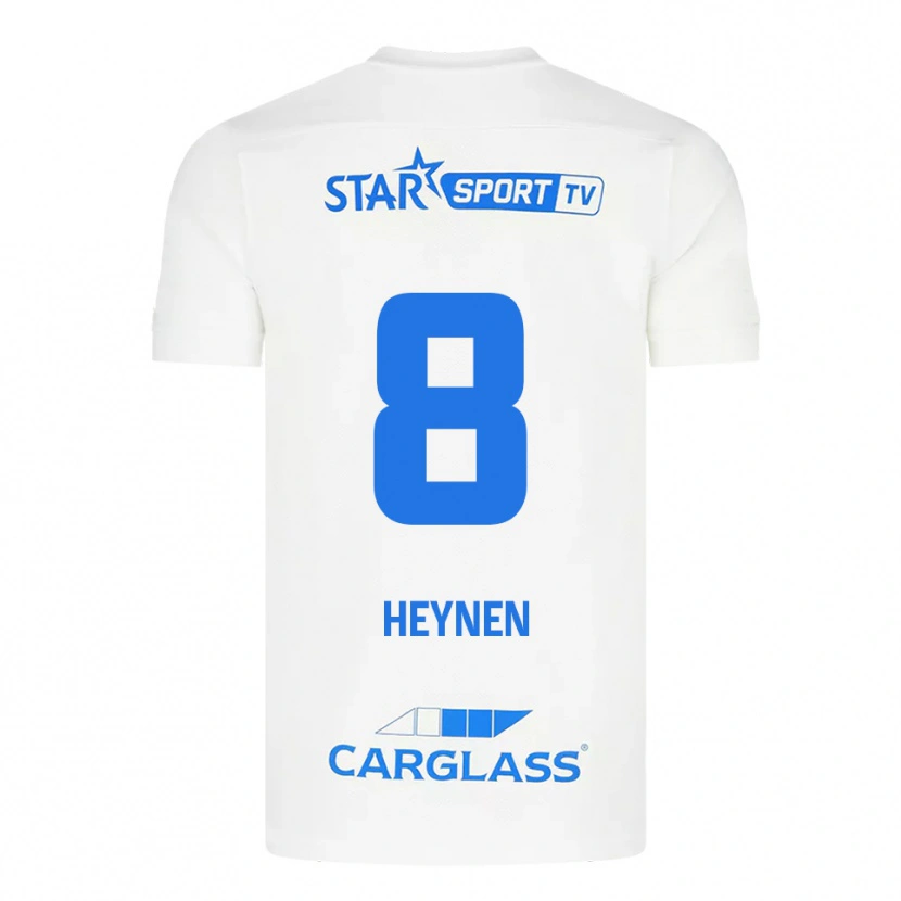 Danxen Hombre Camiseta Bryan Heynen #8 Blanco Azul 2ª Equipación 2025/26 La Camisa