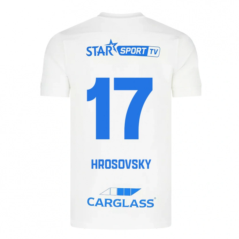 Danxen Hombre Camiseta Patrik Hrosovsky #17 Blanco Azul 2ª Equipación 2025/26 La Camisa