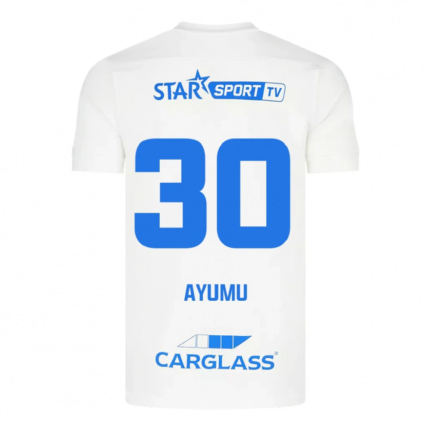 Danxen Hombre Camiseta Ayumu Yokoyama #30 Blanco Azul 2ª Equipación 2025/26 La Camisa