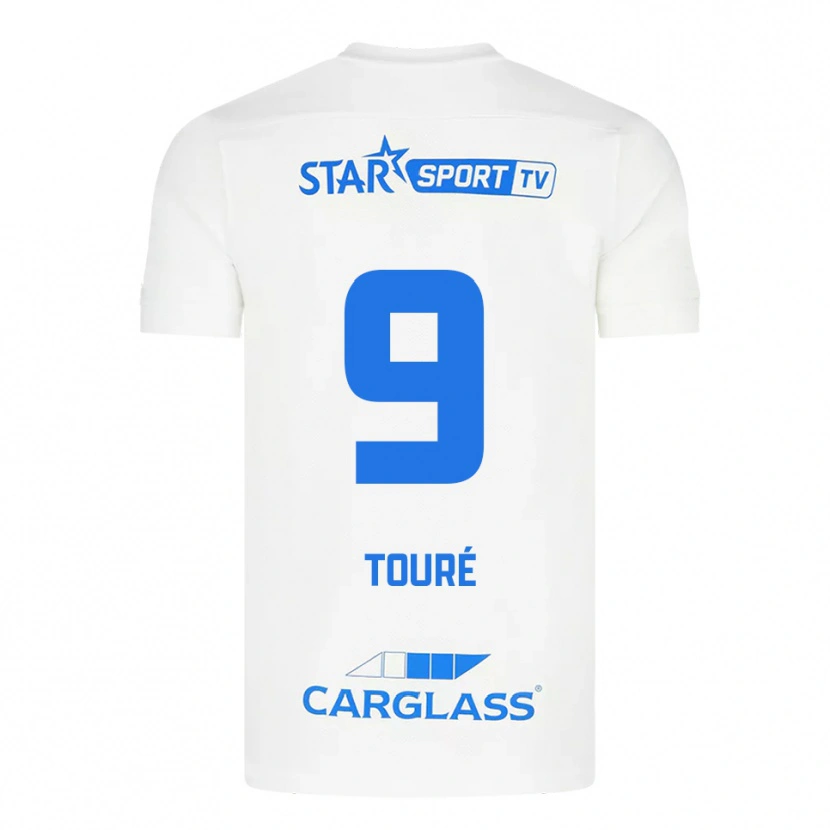 Danxen Hombre Camiseta Saïdou Touré #9 Blanco Azul 2ª Equipación 2025/26 La Camisa
