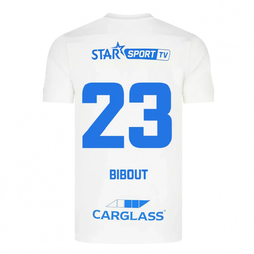 Danxen Hombre Camiseta Aaron Bibout #23 Blanco Azul 2ª Equipación 2025/26 La Camisa