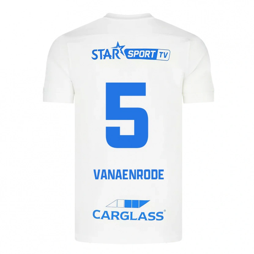Danxen Hombre Camiseta Gwyneth Vanaenrode #5 Blanco Azul 2ª Equipación 2025/26 La Camisa