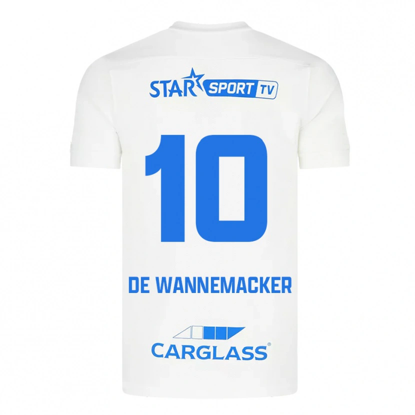 Danxen Hombre Camiseta August De Wannemacker #10 Blanco Azul 2ª Equipación 2025/26 La Camisa
