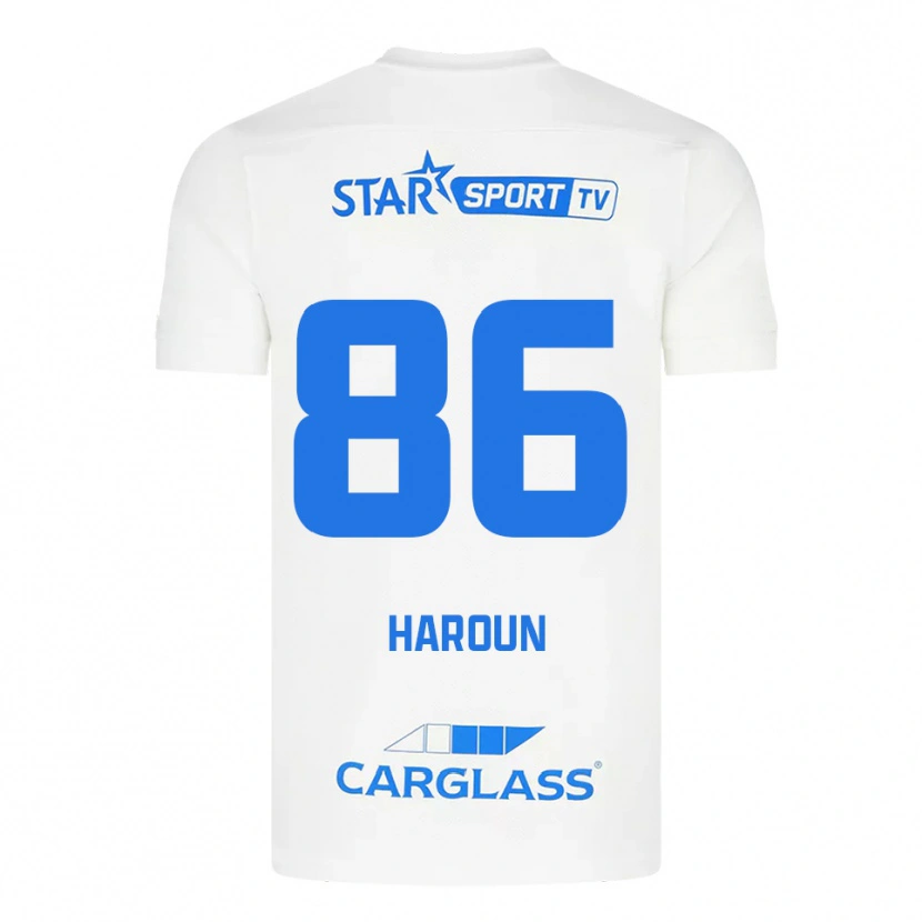 Danxen Hombre Camiseta Kenan Haroun #86 Blanco Azul 2ª Equipación 2025/26 La Camisa