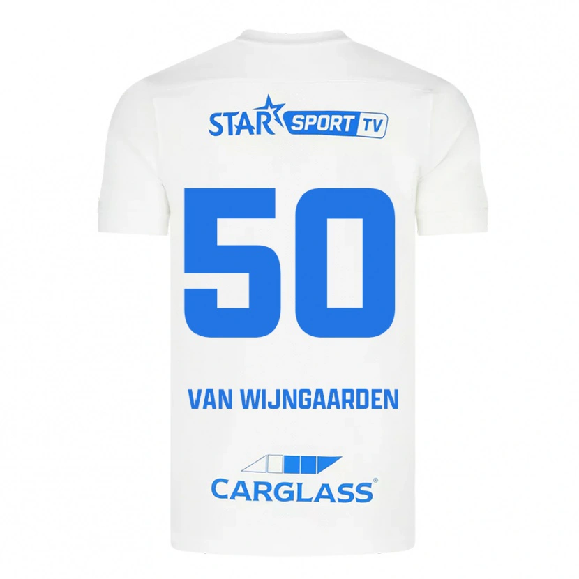 Danxen Hombre Camiseta Maren Van Wijngaarden #50 Blanco Azul 2ª Equipación 2025/26 La Camisa