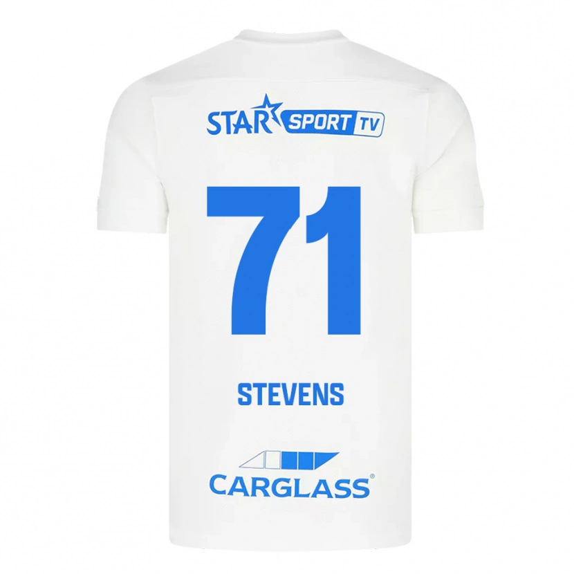 Danxen Hombre Camiseta Brent Stevens #71 Blanco Azul 2ª Equipación 2025/26 La Camisa