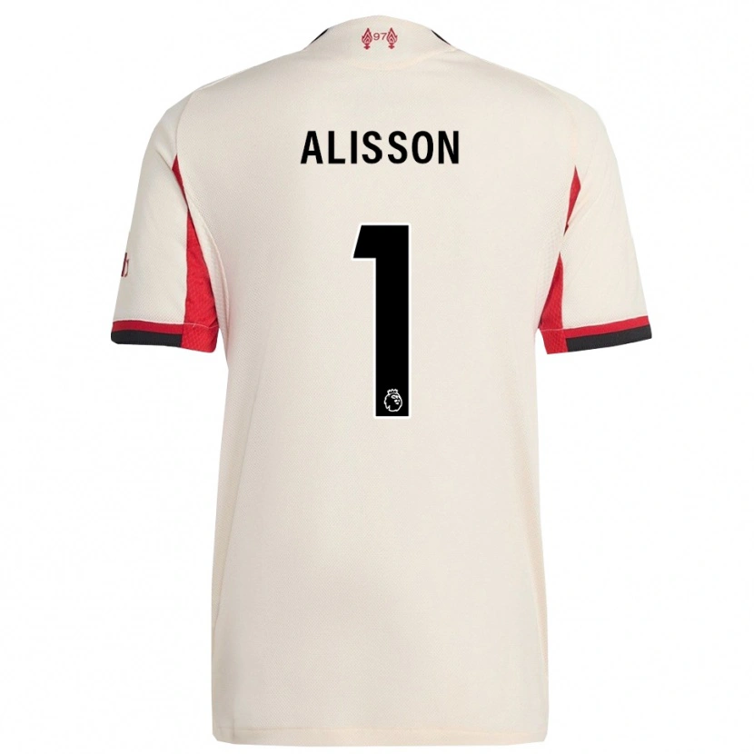 Danxen Hombre Camiseta Alisson #1 Blanco Negro 2ª Equipación 2025/26 La Camisa