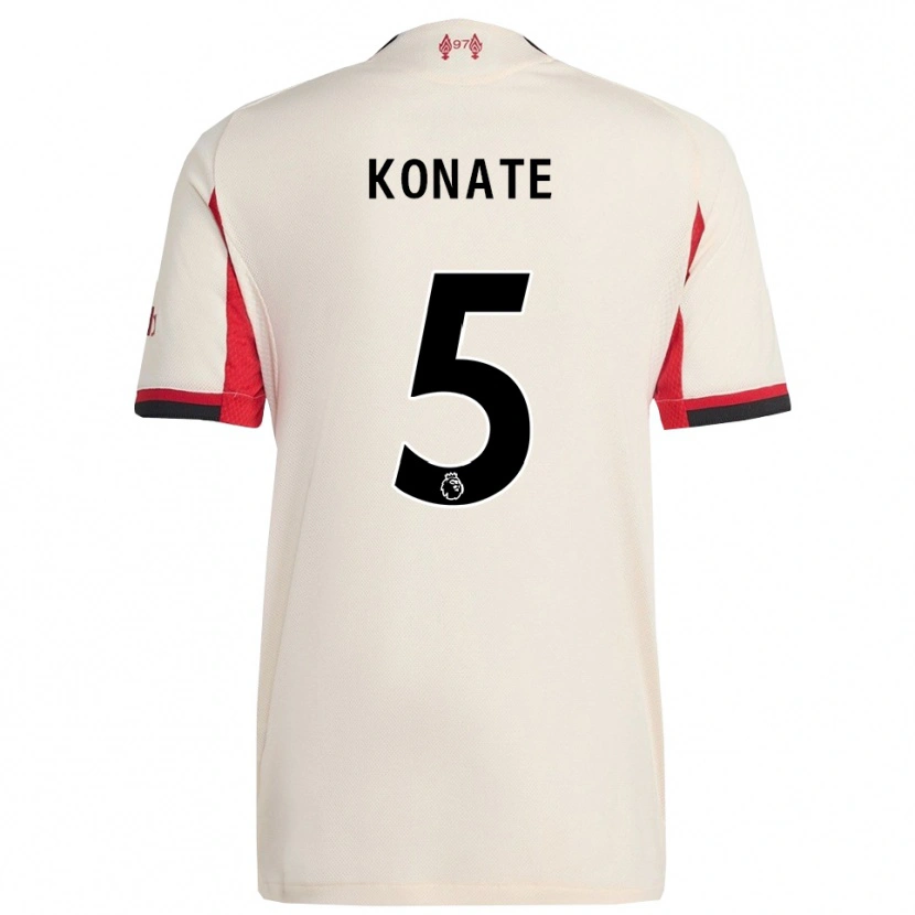 Danxen Hombre Camiseta Ibrahima Konaté #5 Blanco Negro 2ª Equipación 2025/26 La Camisa