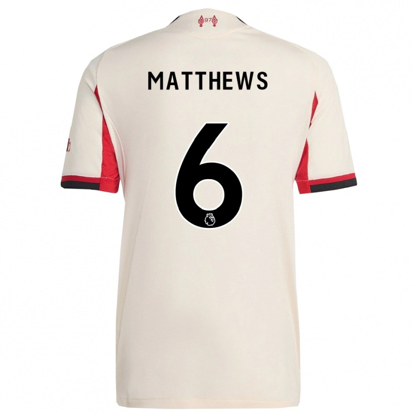 Danxen Hombre Camiseta Jasmine Matthews #6 Blanco Negro 2ª Equipación 2025/26 La Camisa