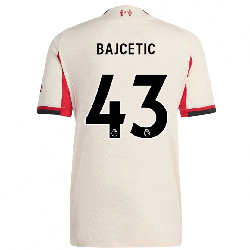 Danxen Hombre Camiseta Stefan Bajcetic #43 Blanco Negro 2ª Equipación 2025/26 La Camisa