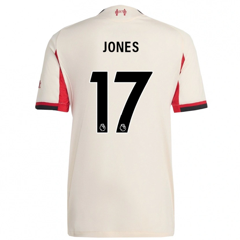Danxen Hombre Camiseta Curtis Jones #17 Blanco Negro 2ª Equipación 2025/26 La Camisa