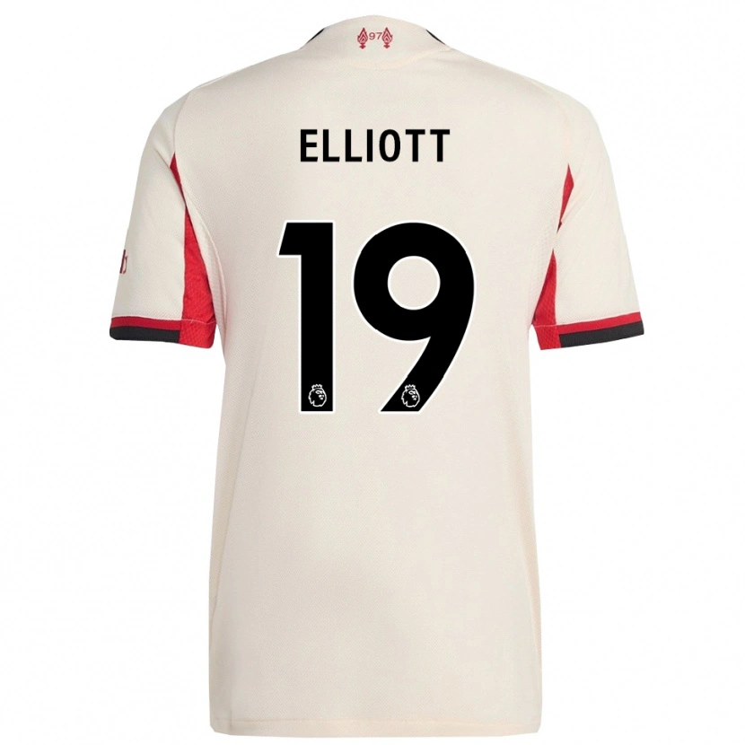Danxen Hombre Camiseta Harvey Elliott #19 Blanco Negro 2ª Equipación 2025/26 La Camisa