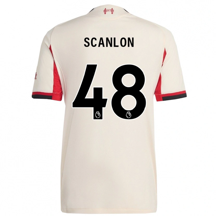 Danxen Hombre Camiseta Calum Scanlon #48 Blanco Negro 2ª Equipación 2025/26 La Camisa