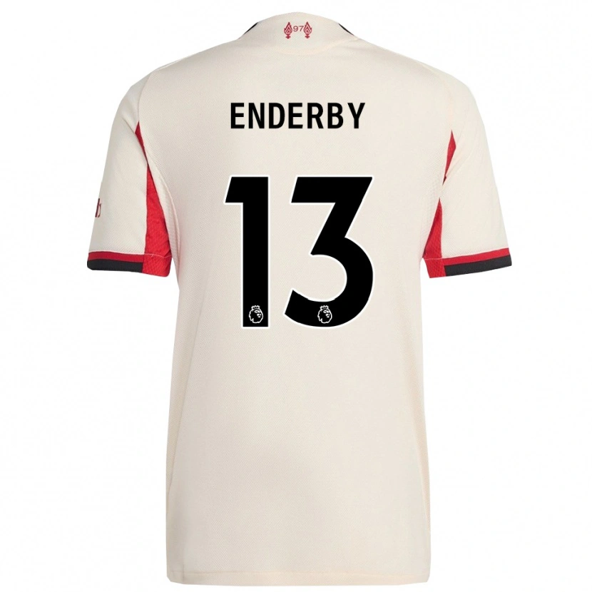 Danxen Hombre Camiseta Mia Enderby #13 Blanco Negro 2ª Equipación 2025/26 La Camisa