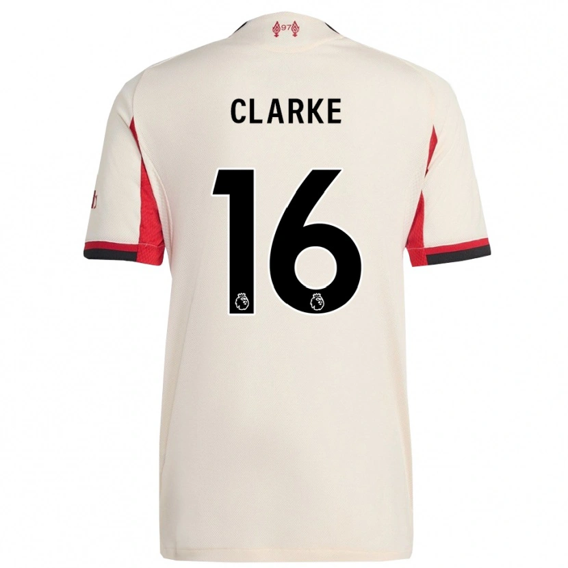 Danxen Hombre Camiseta Lucas Clarke #16 Blanco Negro 2ª Equipación 2025/26 La Camisa