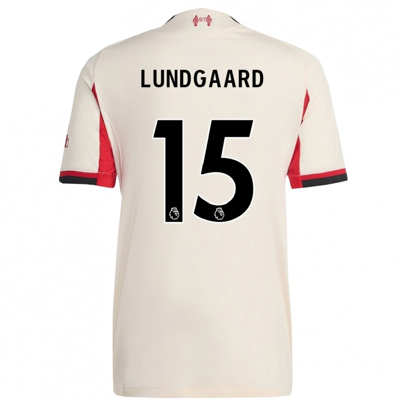 Danxen Hombre Camiseta Sofie Lundgaard #15 Blanco Negro 2ª Equipación 2025/26 La Camisa