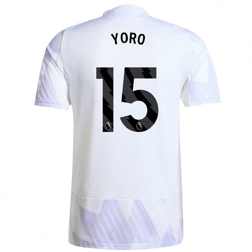 Danxen Hombre Camiseta Leny Yoro #15 Blanco Púrpura Púrpura 2ª Equipación 2025/26 La Camisa