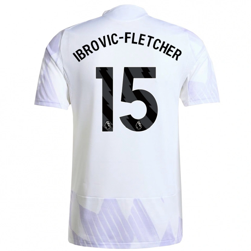 Danxen Hombre Camiseta Edward Ibrovic-Fletcher #15 Blanco Púrpura Púrpura 2ª Equipación 2025/26 La Camisa