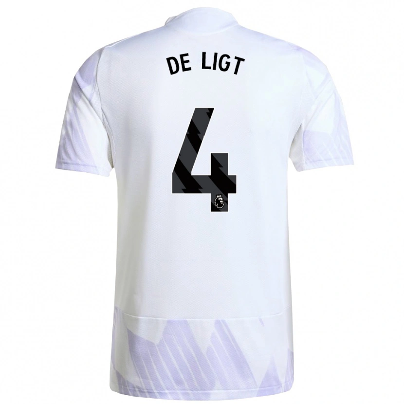 Danxen Hombre Camiseta Matthijs De Ligt #4 Blanco Púrpura Púrpura 2ª Equipación 2025/26 La Camisa