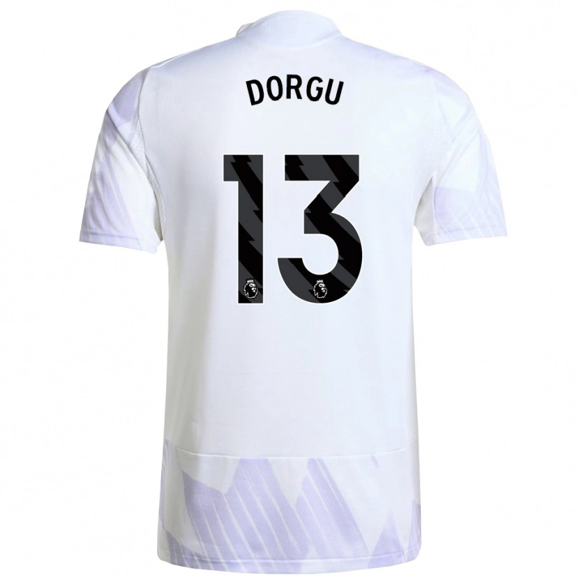 Danxen Hombre Camiseta Patrick Dorgu #13 Blanco Púrpura Púrpura 2ª Equipación 2025/26 La Camisa