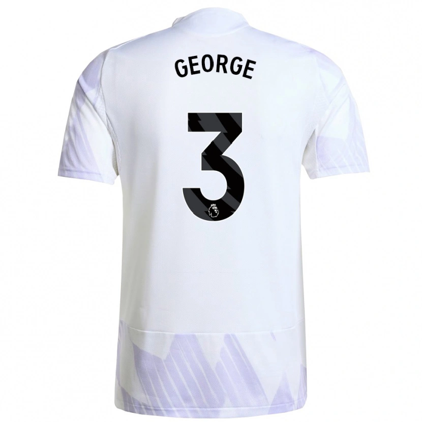Danxen Hombre Camiseta Gabby George #3 Blanco Púrpura Púrpura 2ª Equipación 2025/26 La Camisa