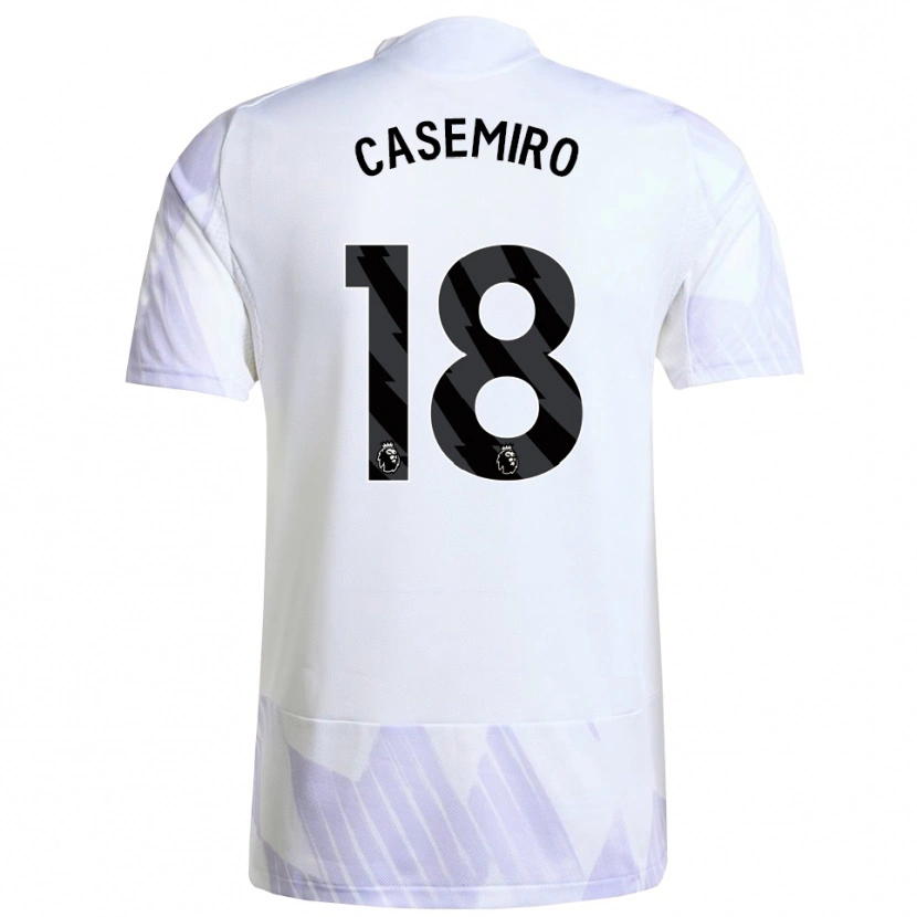 Danxen Hombre Camiseta Casemiro #18 Blanco Púrpura Púrpura 2ª Equipación 2025/26 La Camisa