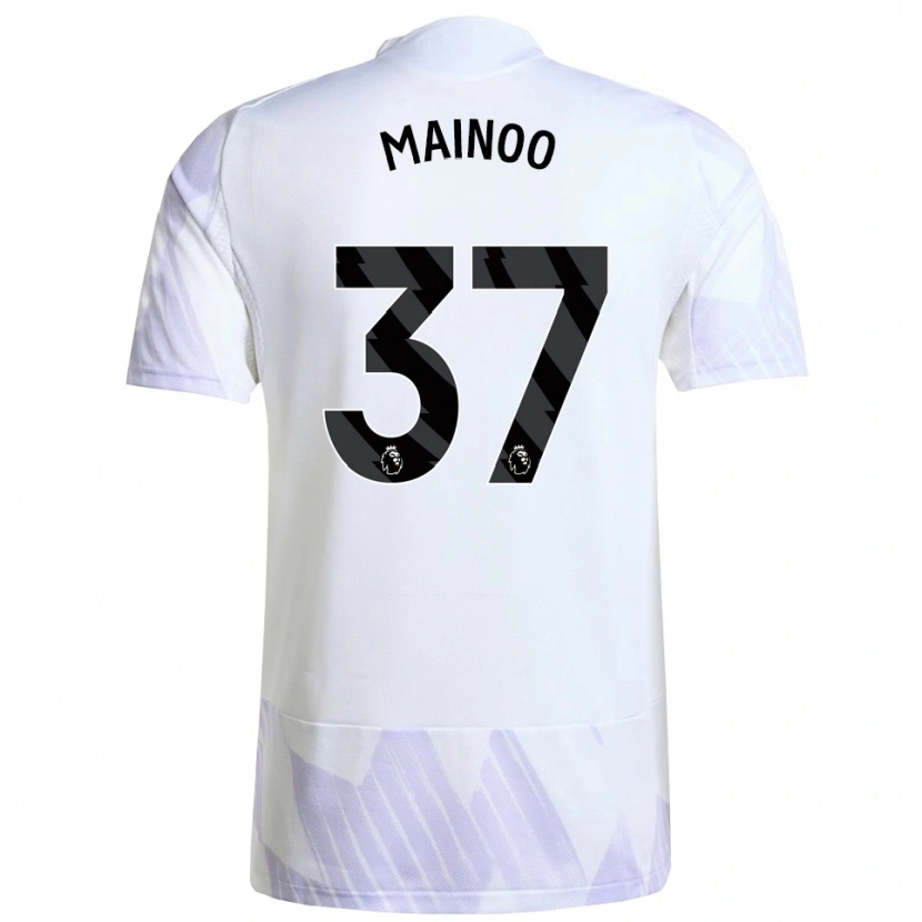 Danxen Hombre Camiseta Kobbie Mainoo #37 Blanco Púrpura Púrpura 2ª Equipación 2025/26 La Camisa