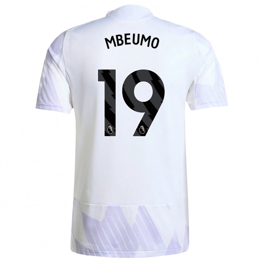 Danxen Hombre Camiseta Bryan Mbeumo #19 Blanco Púrpura Púrpura 2ª Equipación 2025/26 La Camisa