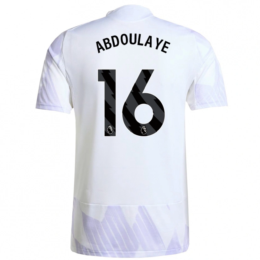 Danxen Hombre Camiseta Douka Abdoulaye #16 Blanco Púrpura Púrpura 2ª Equipación 2025/26 La Camisa