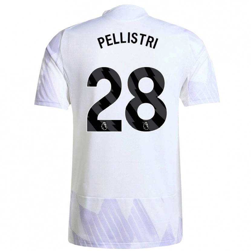 Danxen Hombre Camiseta Facundo Pellistri #28 Blanco Púrpura Púrpura 2ª Equipación 2025/26 La Camisa
