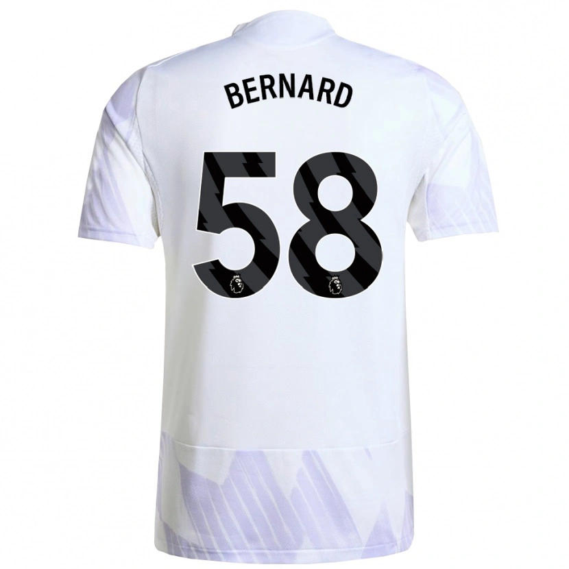 Danxen Hombre Camiseta Bernard #58 Blanco Púrpura Púrpura 2ª Equipación 2025/26 La Camisa