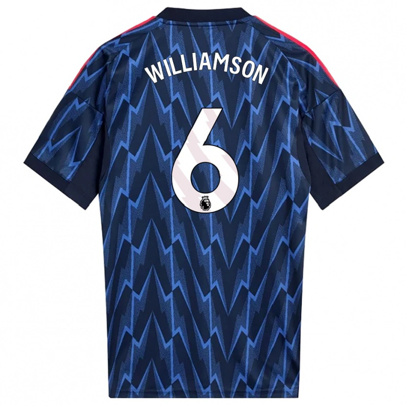 Danxen Hombre Camiseta Leah Williamson #6 Marino Rojo 2ª Equipación 2025/26 La Camisa