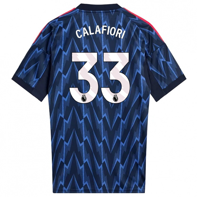 Danxen Hombre Camiseta Riccardo Calafiori #33 Marino Rojo 2ª Equipación 2025/26 La Camisa