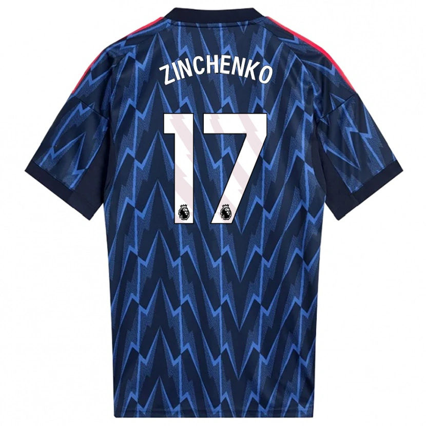 Danxen Hombre Camiseta Oleksandr Zinchenko #17 Marino Rojo 2ª Equipación 2025/26 La Camisa