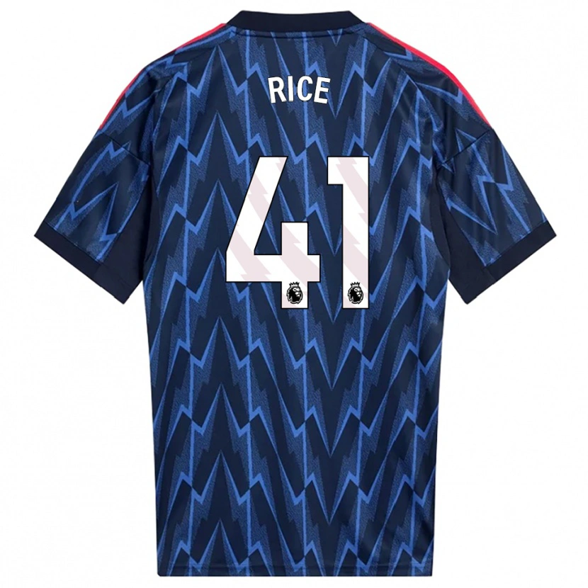 Danxen Hombre Camiseta Declan Rice #41 Marino Rojo 2ª Equipación 2025/26 La Camisa